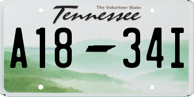 TN license plate A1834I