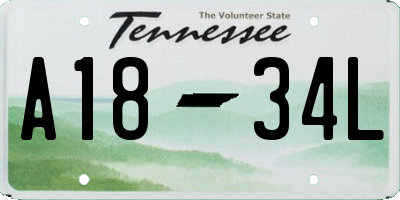TN license plate A1834L