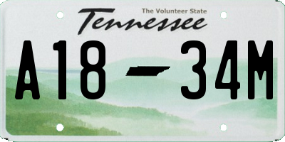 TN license plate A1834M