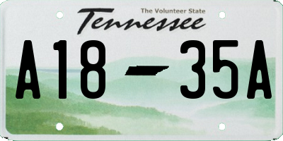 TN license plate A1835A