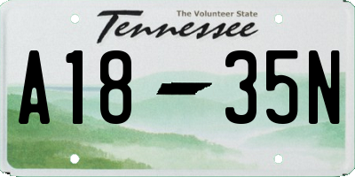TN license plate A1835N