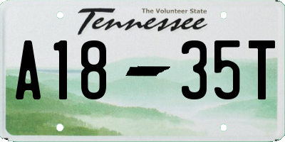 TN license plate A1835T