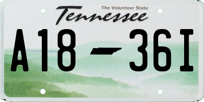 TN license plate A1836I
