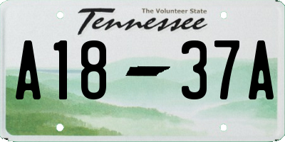 TN license plate A1837A