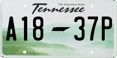 TN license plate A1837P