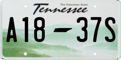 TN license plate A1837S