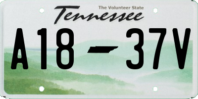 TN license plate A1837V
