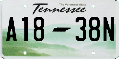 TN license plate A1838N