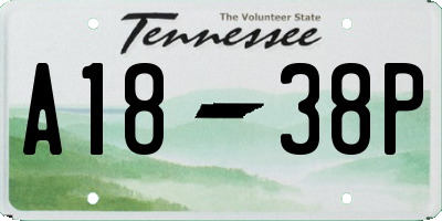 TN license plate A1838P