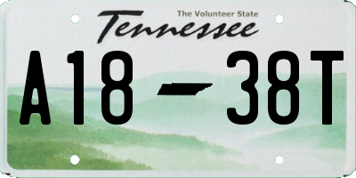 TN license plate A1838T