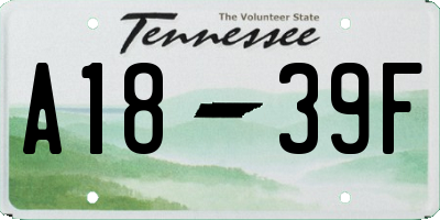 TN license plate A1839F
