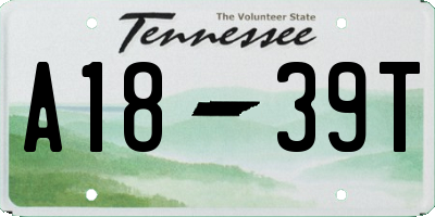 TN license plate A1839T