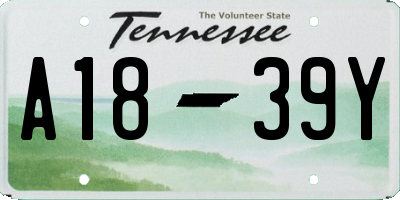 TN license plate A1839Y