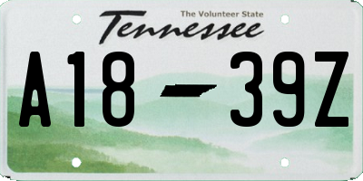 TN license plate A1839Z