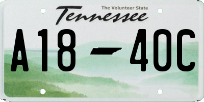 TN license plate A1840C