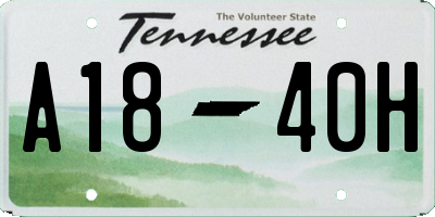 TN license plate A1840H