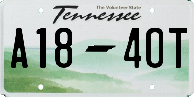 TN license plate A1840T