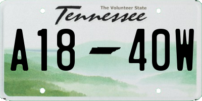 TN license plate A1840W