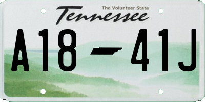 TN license plate A1841J