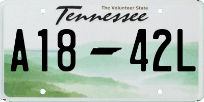 TN license plate A1842L