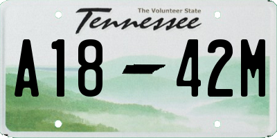 TN license plate A1842M