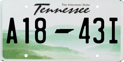 TN license plate A1843I