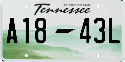 TN license plate A1843L