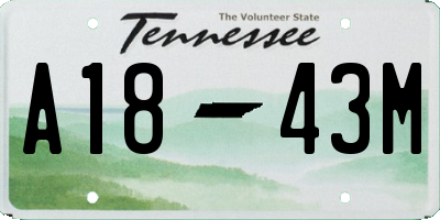 TN license plate A1843M