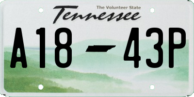 TN license plate A1843P
