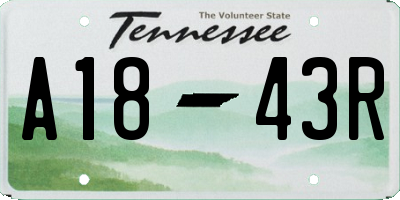 TN license plate A1843R