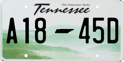 TN license plate A1845D