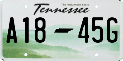 TN license plate A1845G