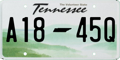 TN license plate A1845Q