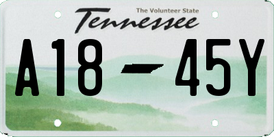 TN license plate A1845Y