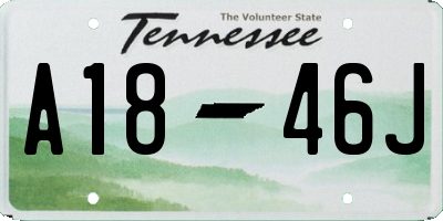 TN license plate A1846J