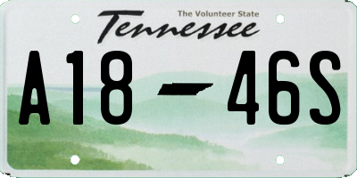 TN license plate A1846S