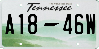TN license plate A1846W