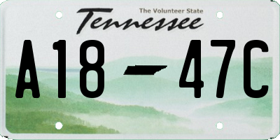 TN license plate A1847C