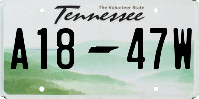 TN license plate A1847W