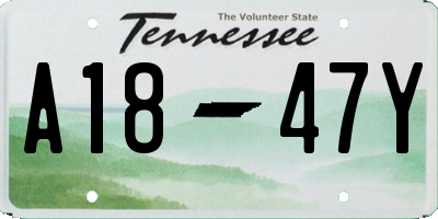 TN license plate A1847Y