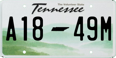 TN license plate A1849M