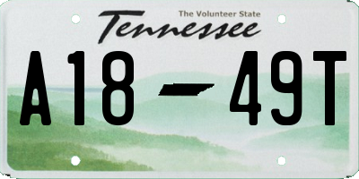 TN license plate A1849T
