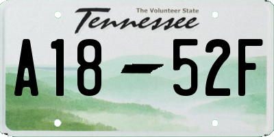 TN license plate A1852F