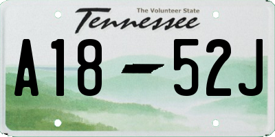 TN license plate A1852J