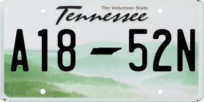 TN license plate A1852N