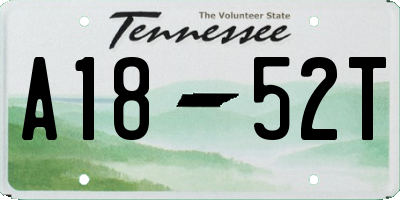 TN license plate A1852T