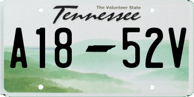 TN license plate A1852V