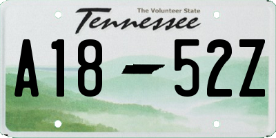 TN license plate A1852Z