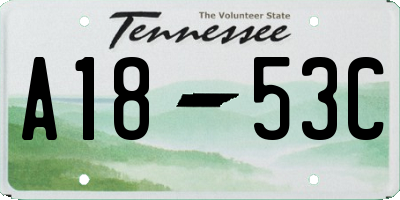 TN license plate A1853C