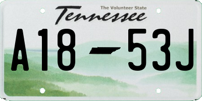 TN license plate A1853J